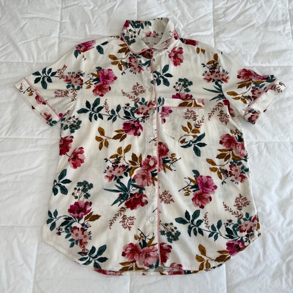 💕🌿🌺 LOFT White and Pink Floral Pajamas Size Small 💕🌿🌺 - Picture 3 of 14
